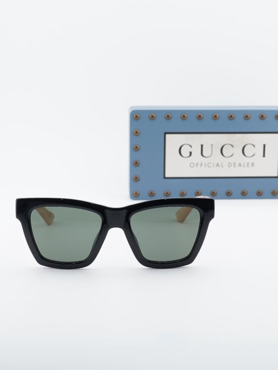 Gucci GG1714S 006 Square Sunglasses - Black / Pink / Grey